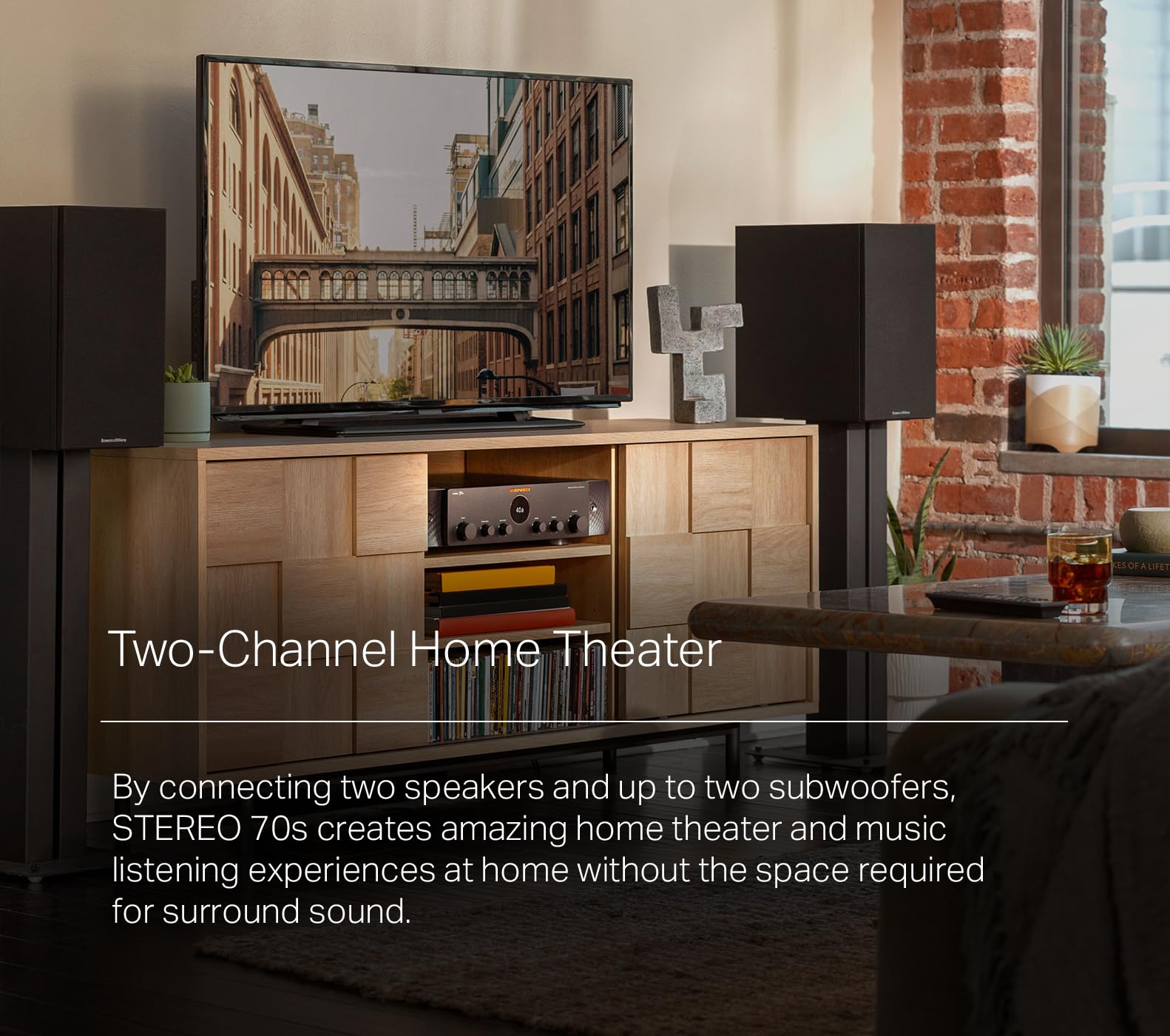 Marantz Stereo 70S 2 Ch Av Receiver (75W X 2)   4K/120 And 8K Compact Home Theater Receiver, Class A/B Amplification, Supports S